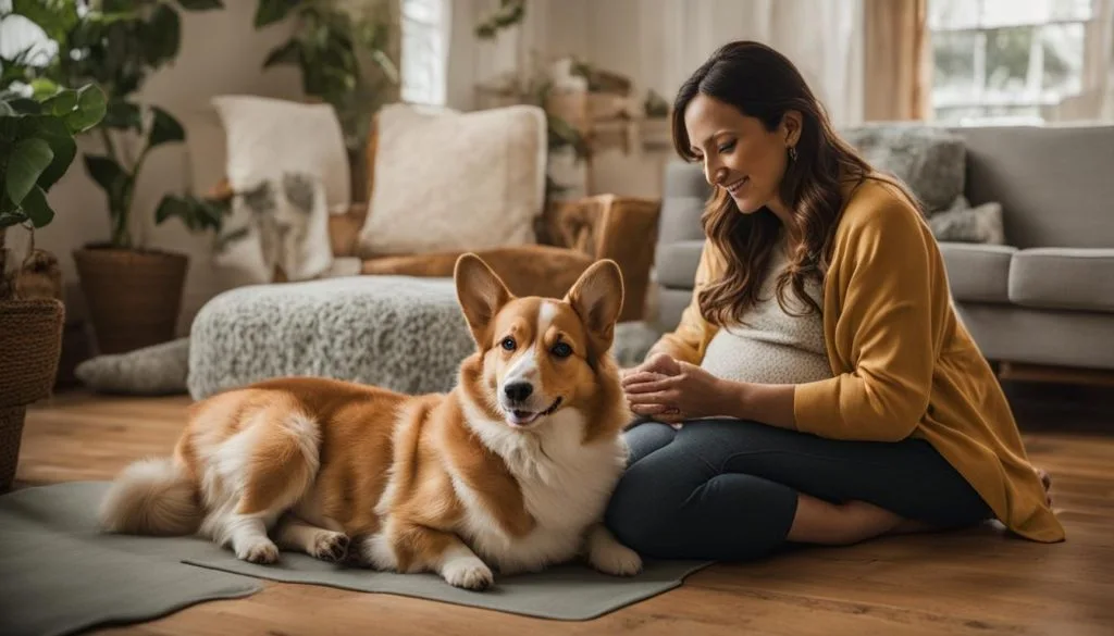 Corgi support during home birth Corgi support during home birth