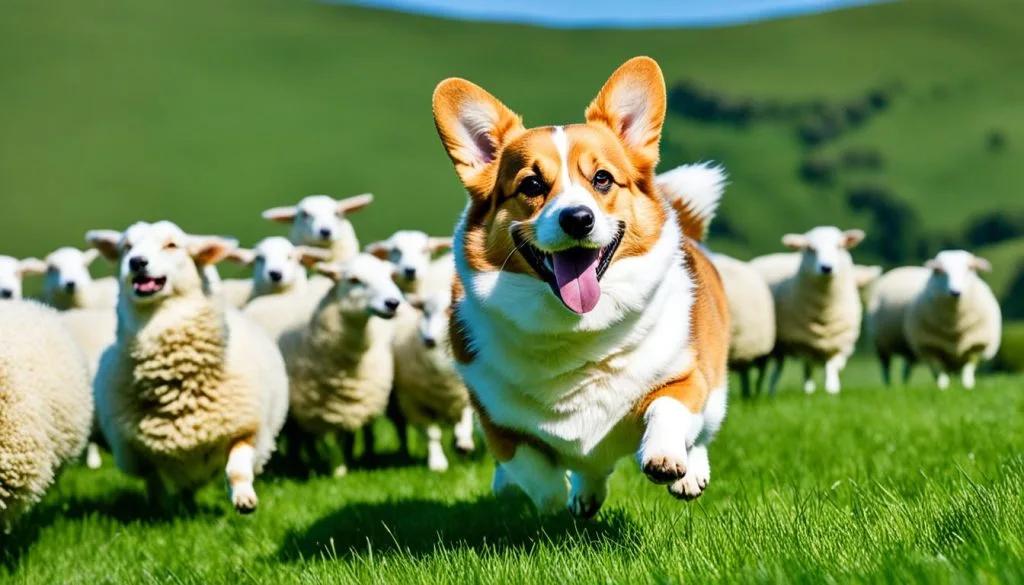 corgi herding sheep corgi herding sheep