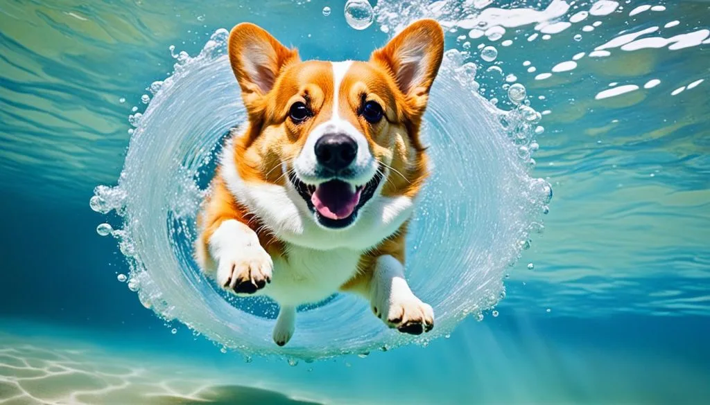 corgi swimming corgi swimming