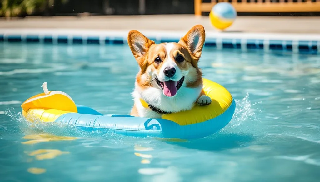 corgi swimming corgi swimming