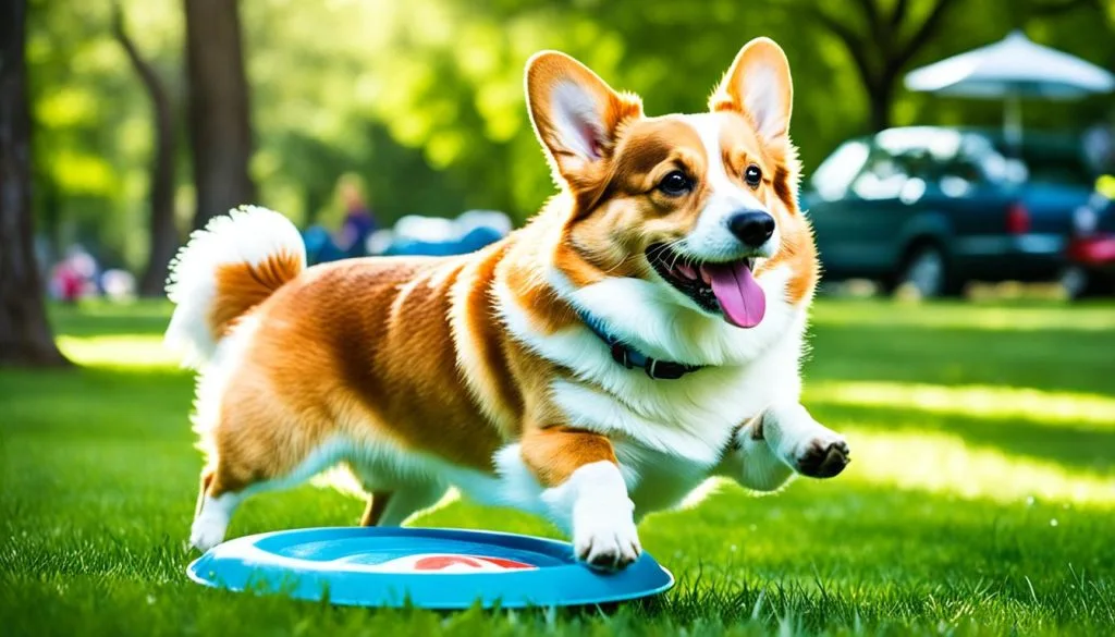 exercising corgi in summer exercising corgi in summer