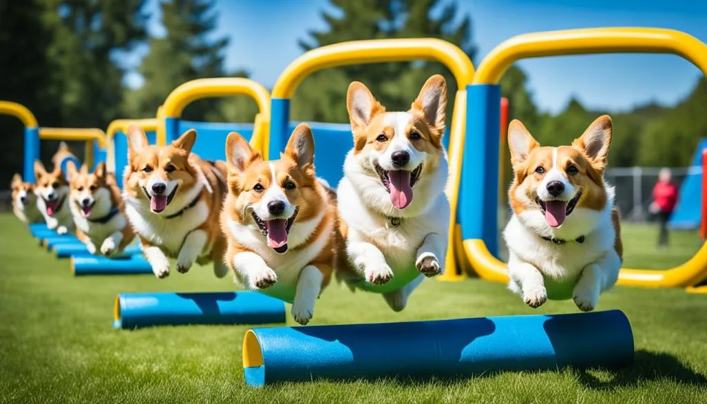 Corgi agility training Corgi agility training
