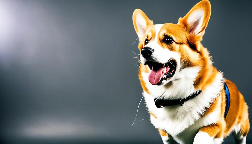 Corgi exhibiting defensive behavior Corgi exhibiting defensive behavior