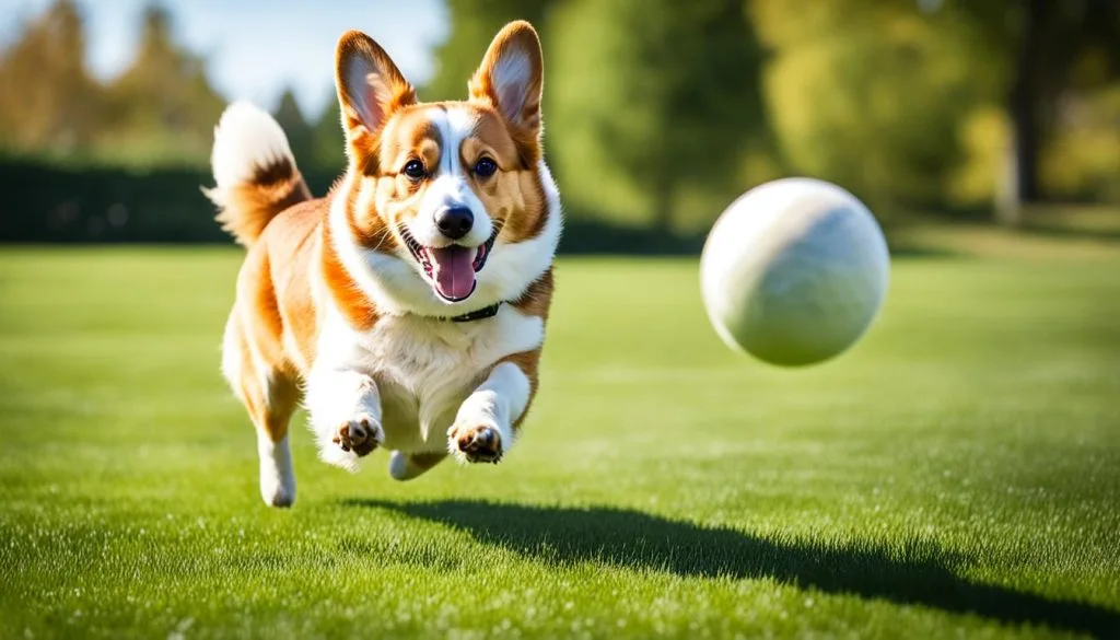 Corgi playing fetch Corgi playing fetch