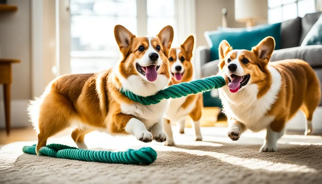 Tug of War with Corgis Tug of War with Corgis