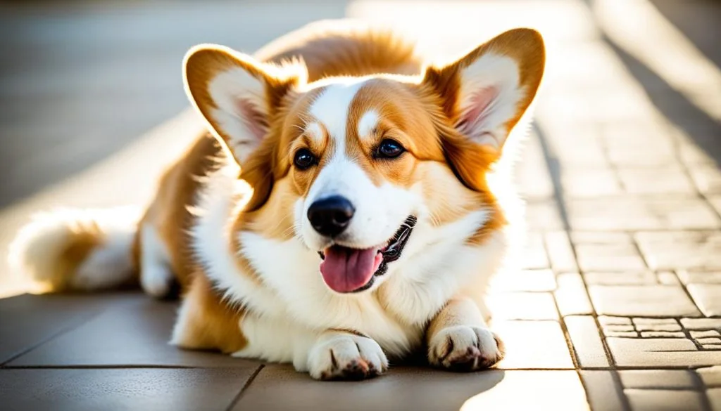 Corgi Sleeping with Tongue Out