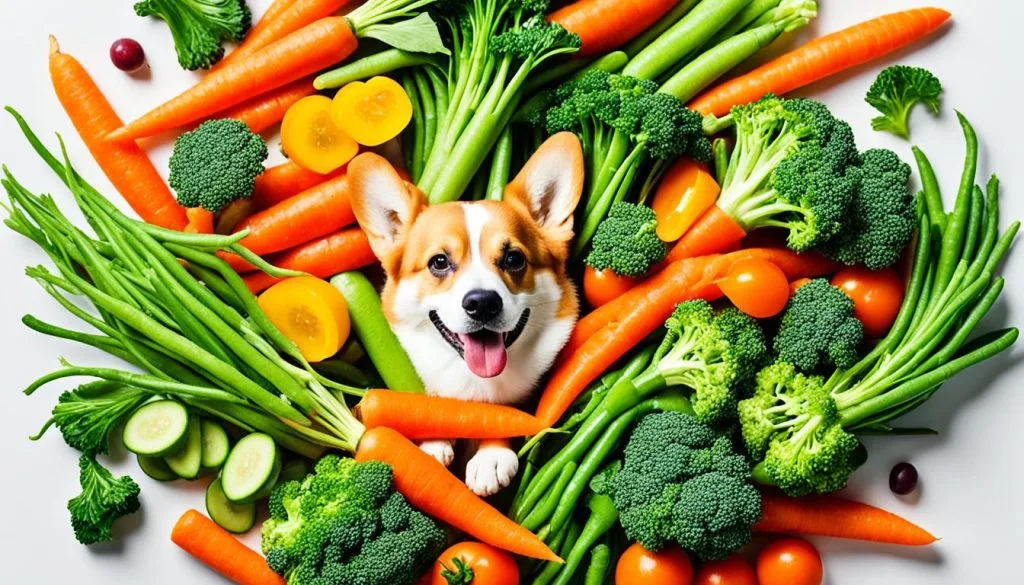 Fresh vegetables for dog treats
