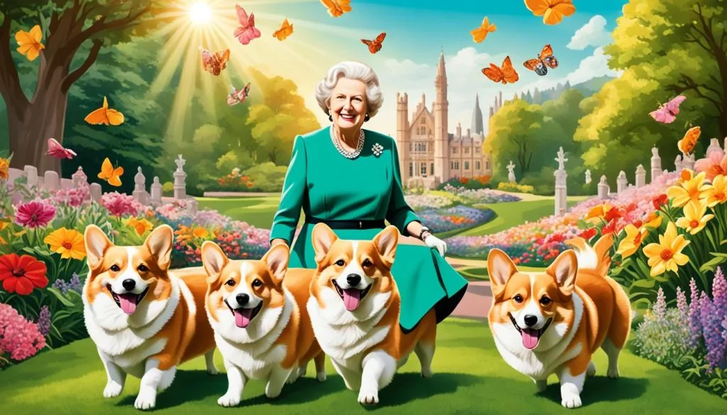 Queen Elizabeth II with Corgis
