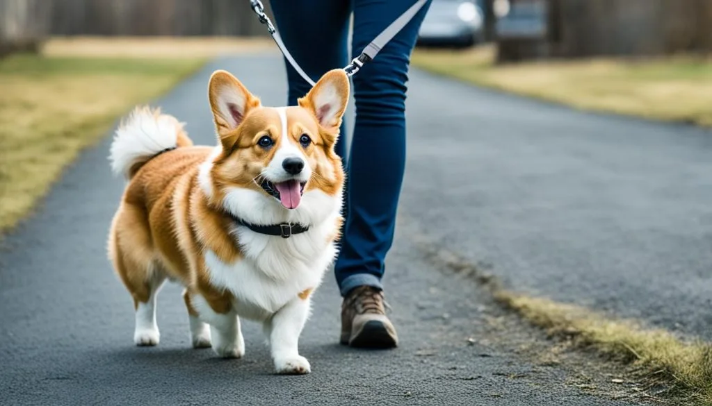 corgi behavior when walking