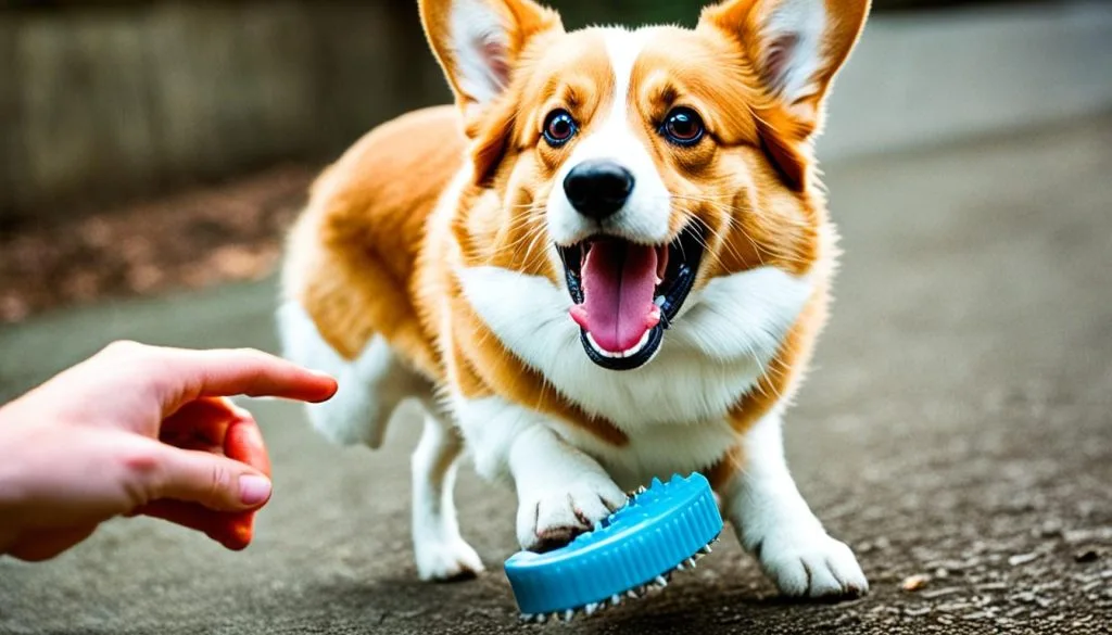corgi biting