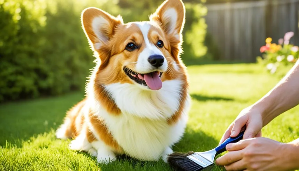 corgi brushing