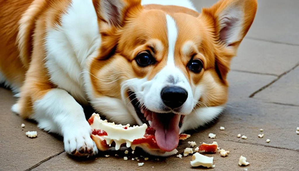 corgi eating