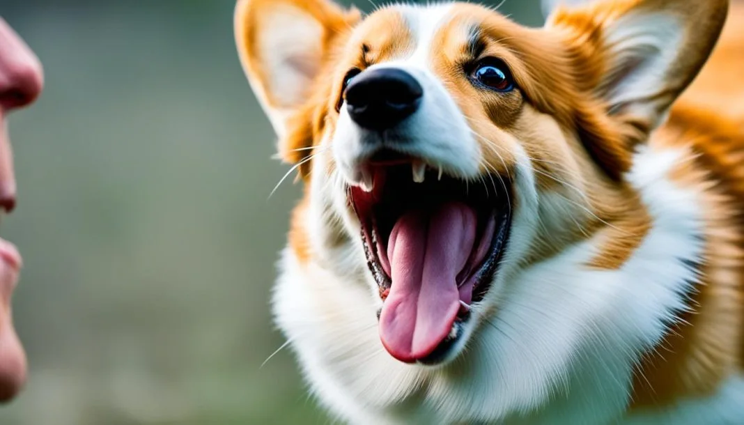 corgi growls when petted
