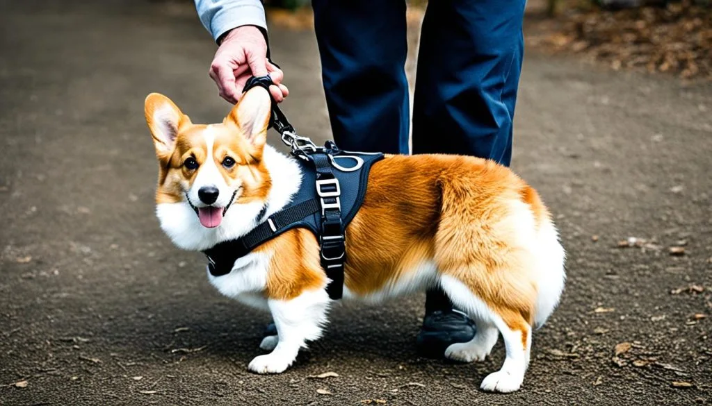corgi harness fitting