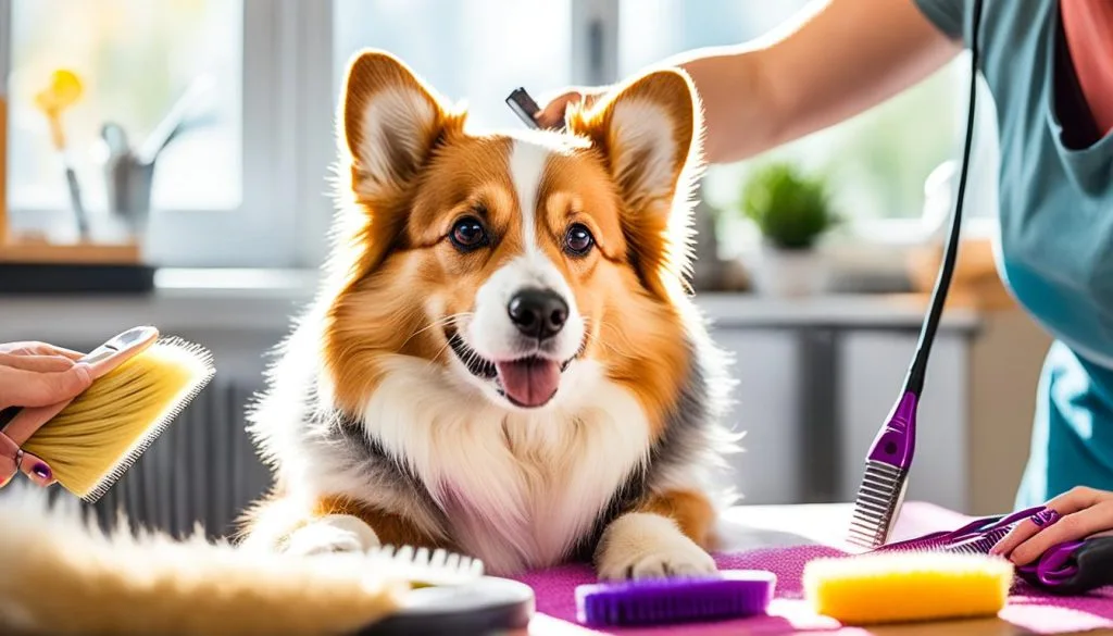 corgi husky mix grooming