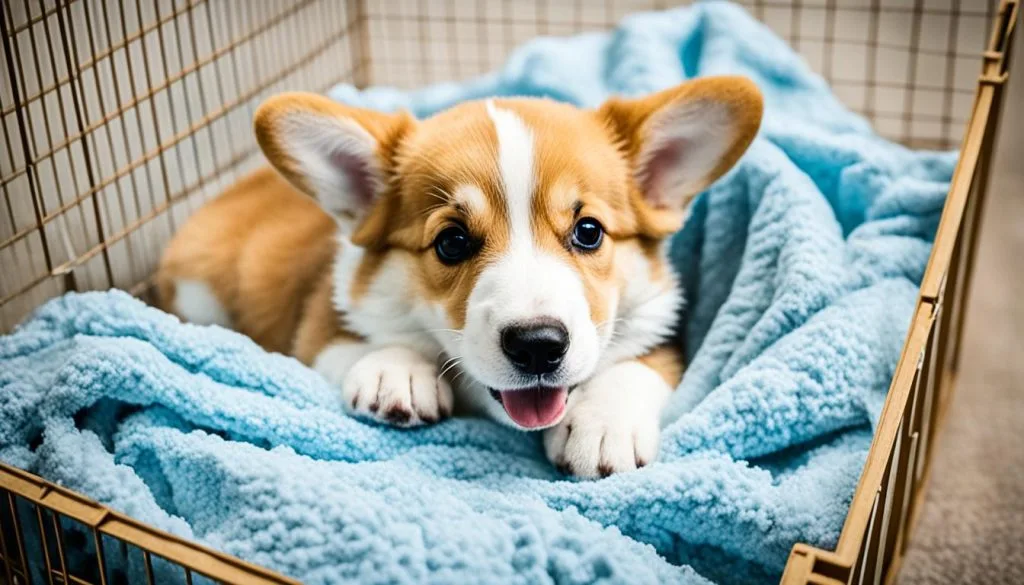 corgi puppy resting