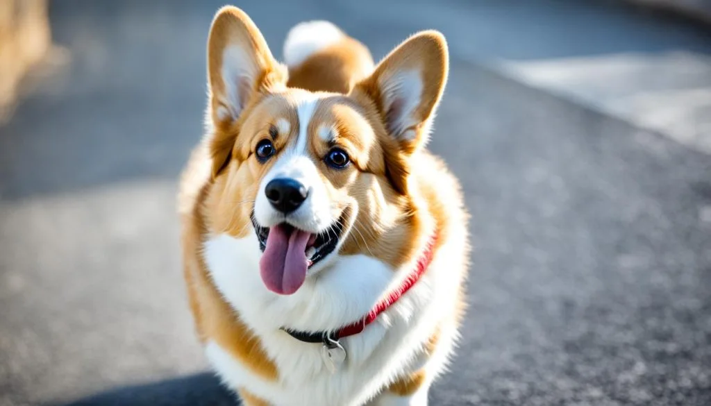 corgi shaking and panting