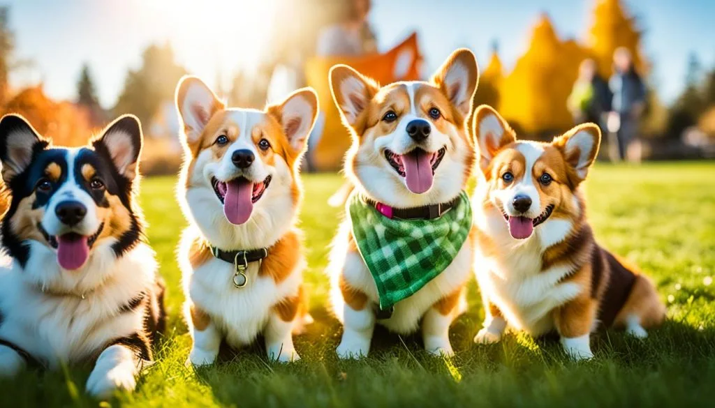 corgis and children
