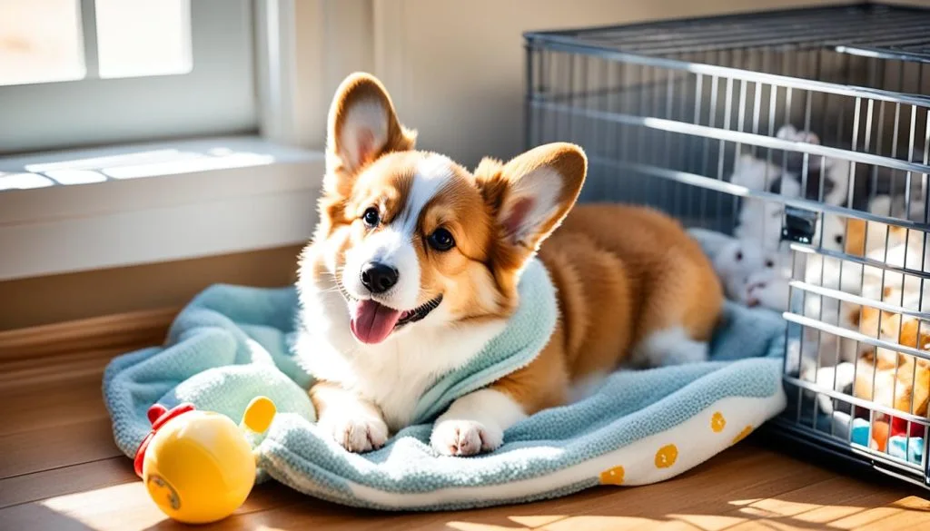 creating a comfortable crate for corgis