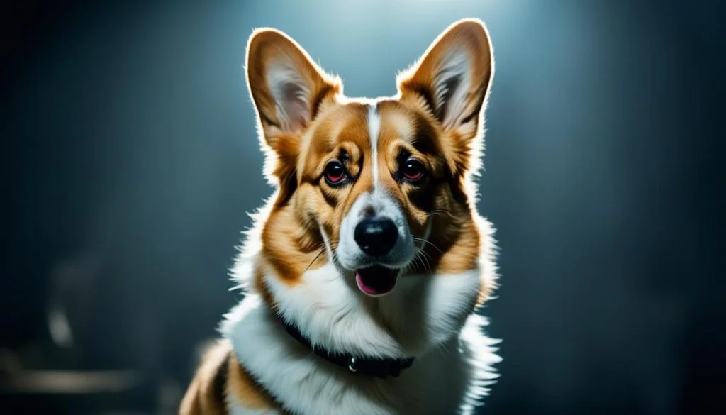 dog with raised hackles