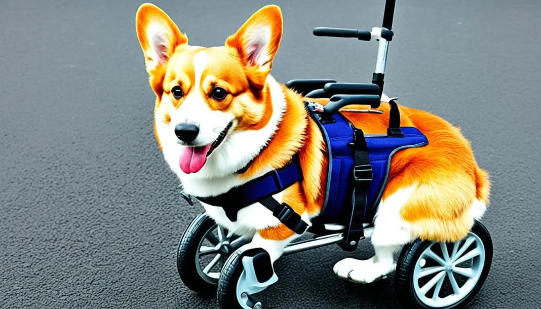 how to place a corgi on wheel chair