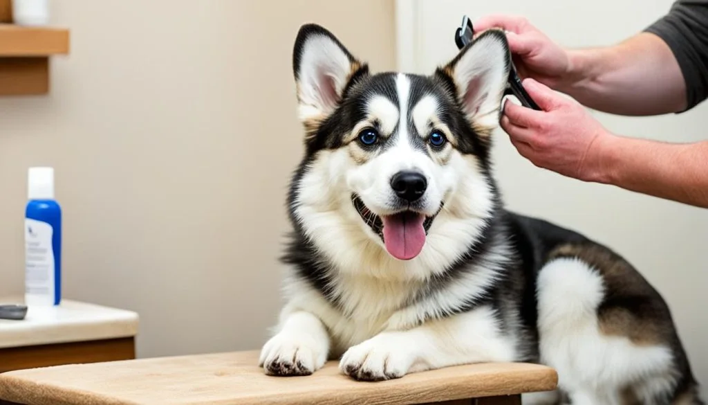 husky corgi mix grooming