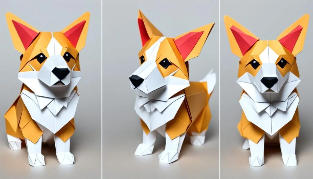 shaping the origami corgi