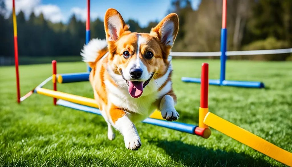 Agility equipment for Corgis