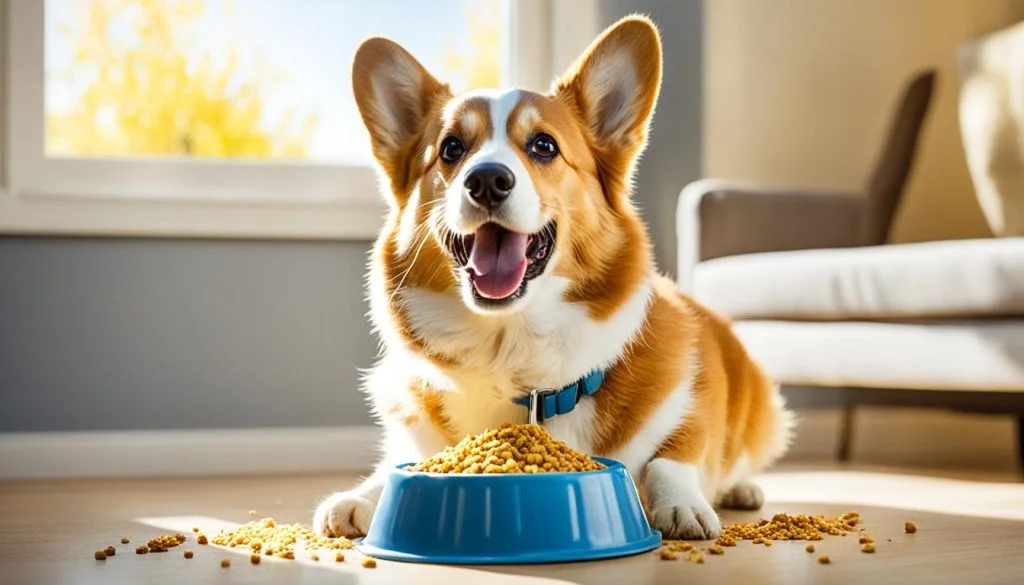 Corgi Eating