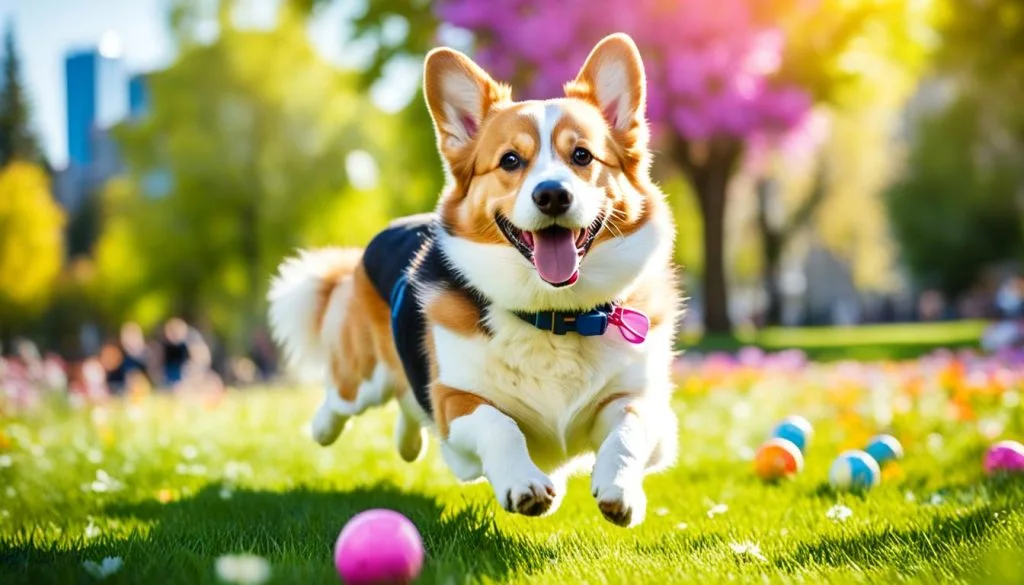 Corgi Playing in the Park