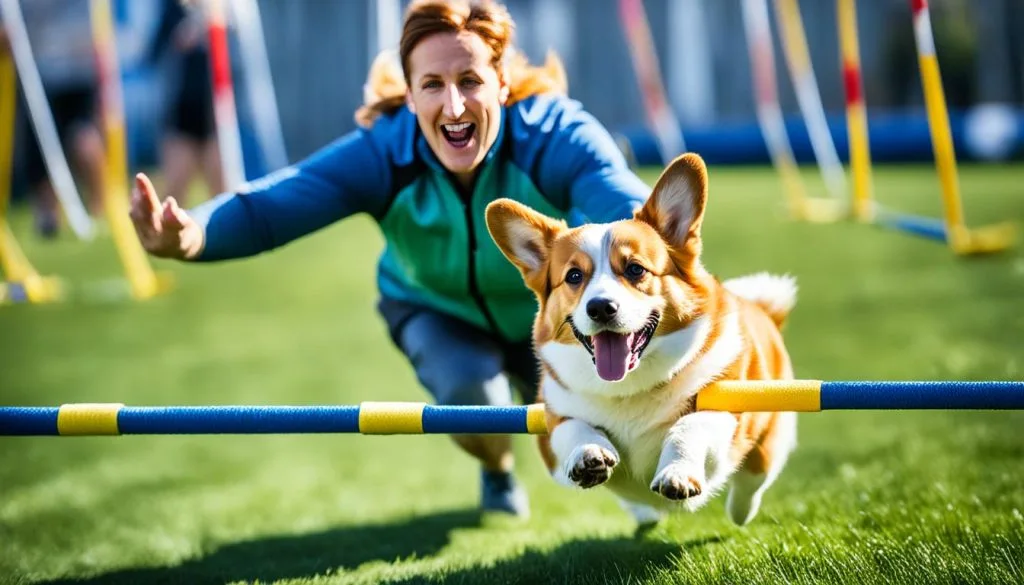Corgi agility training