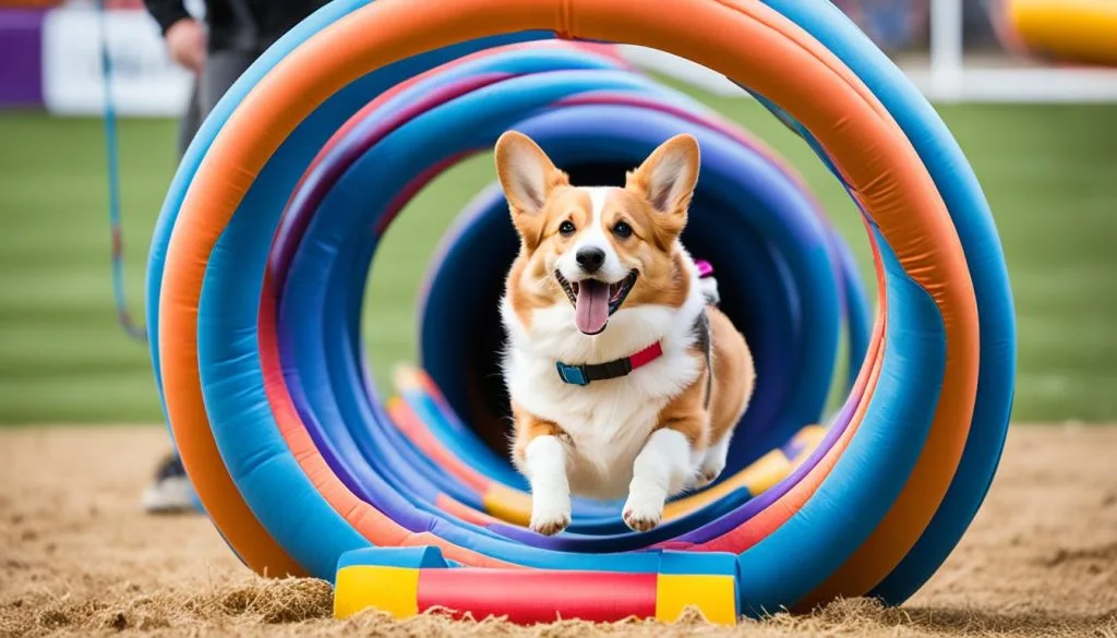 Corgi agility training