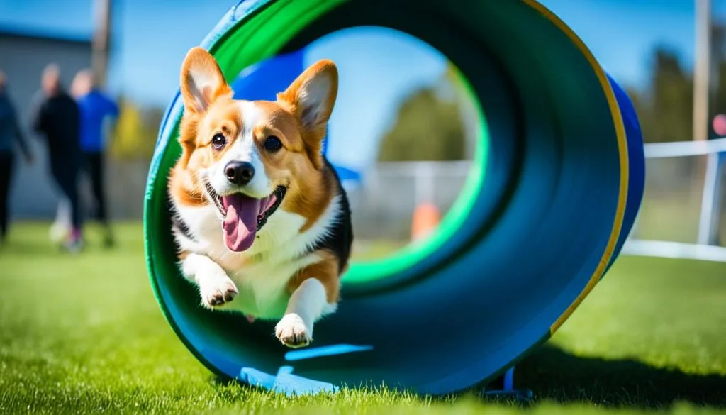 Corgi agility training