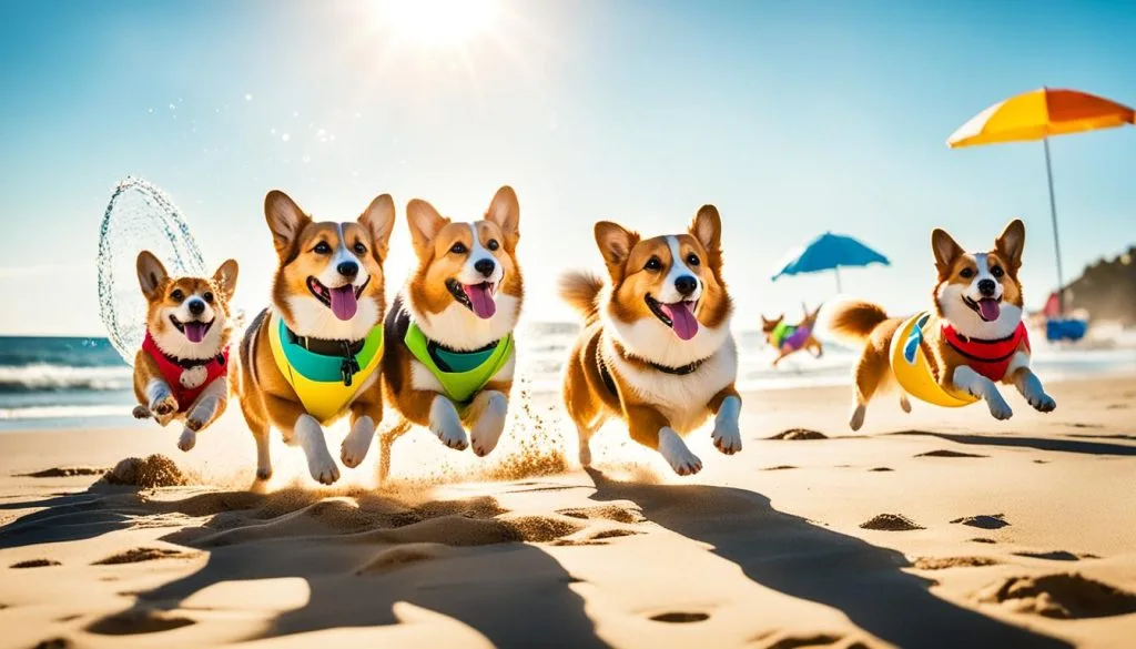 Corgi at the Beach