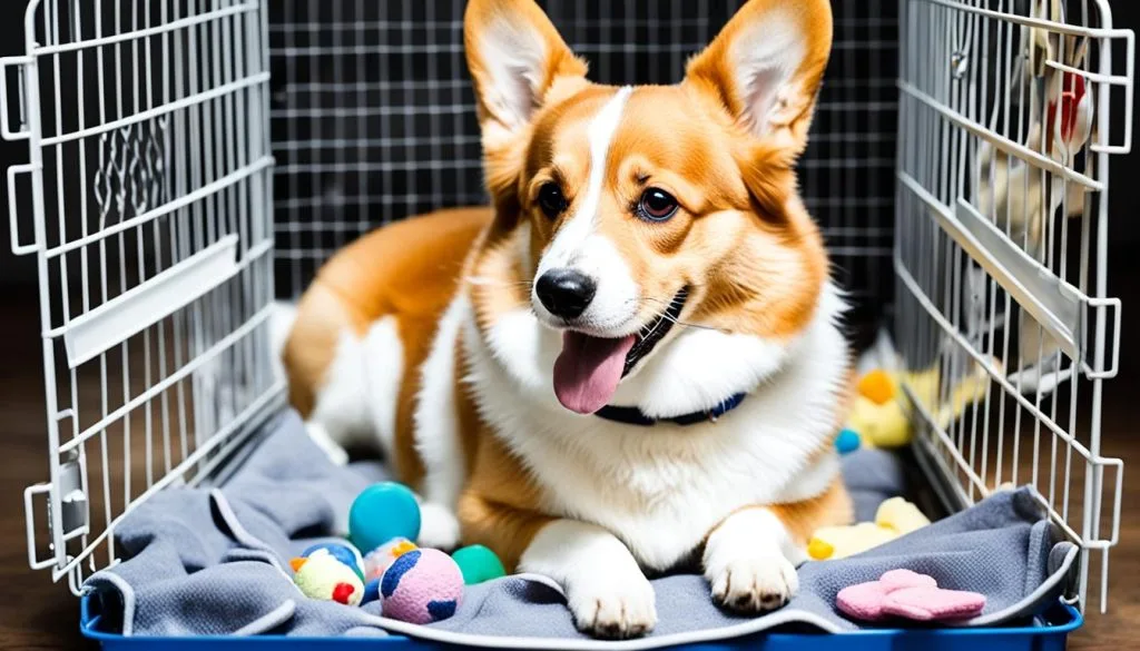 Corgi crate training