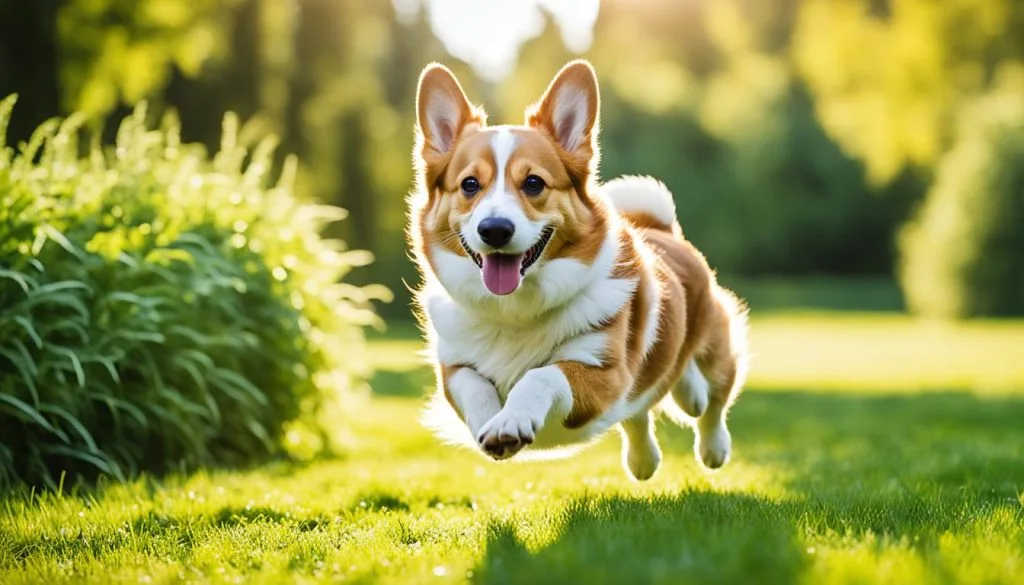 Corgi enjoying an exercise session