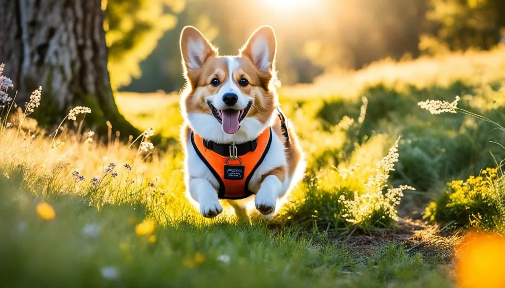 Corgi enjoying outdoor exercise