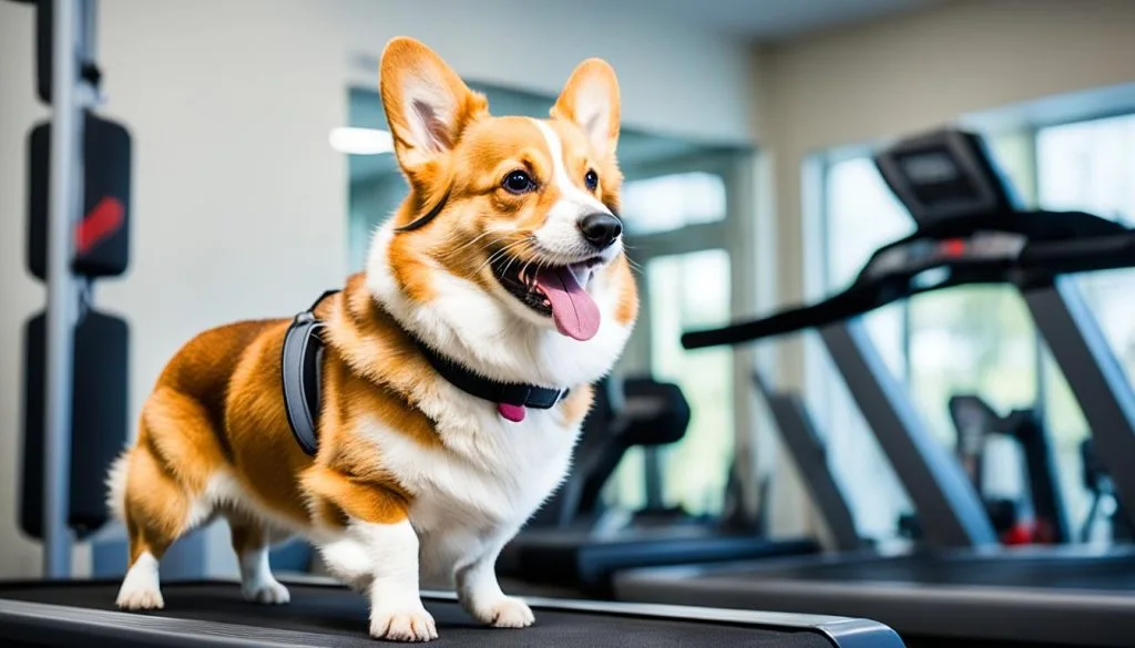 Corgi exercising