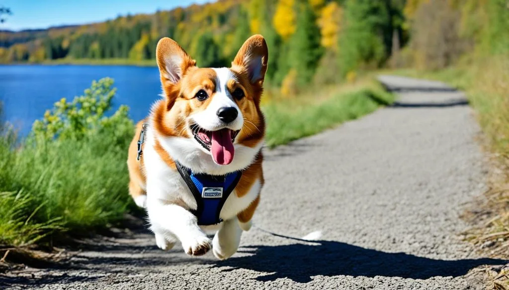 Corgi exercising