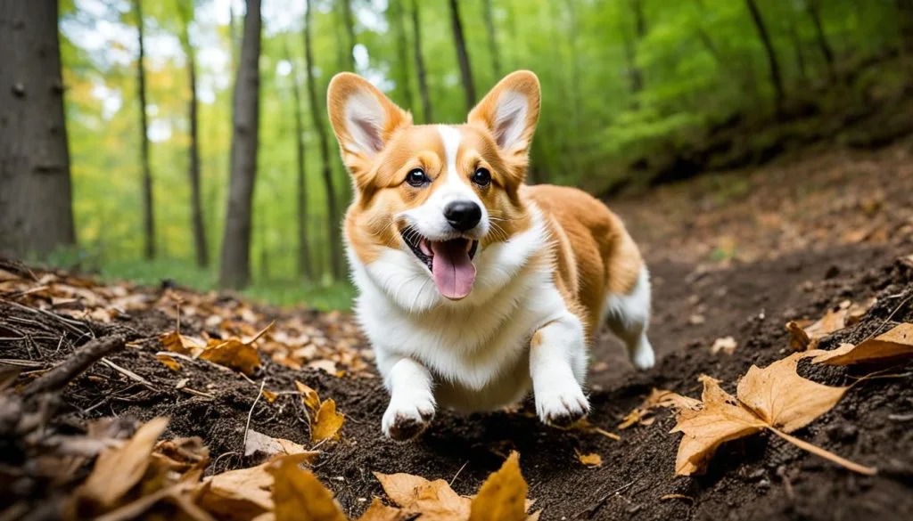 Corgi exploring
