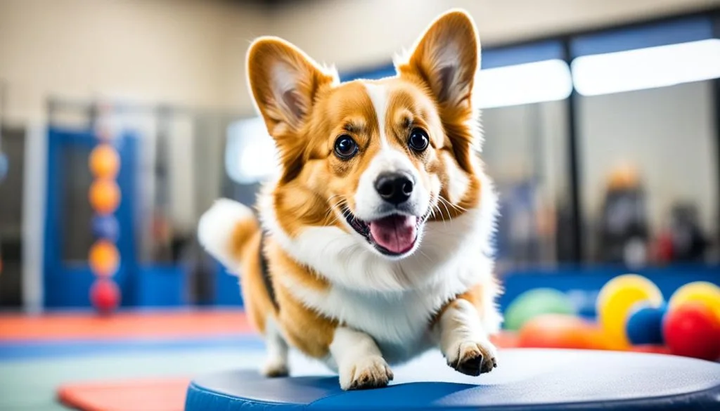 Corgi flexibility training