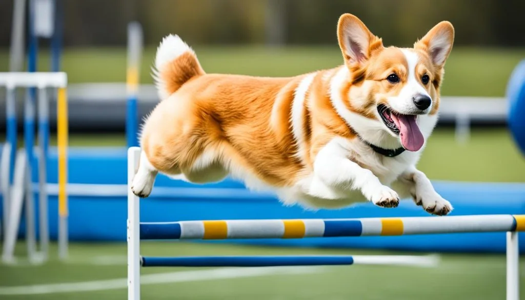 Corgi jumping