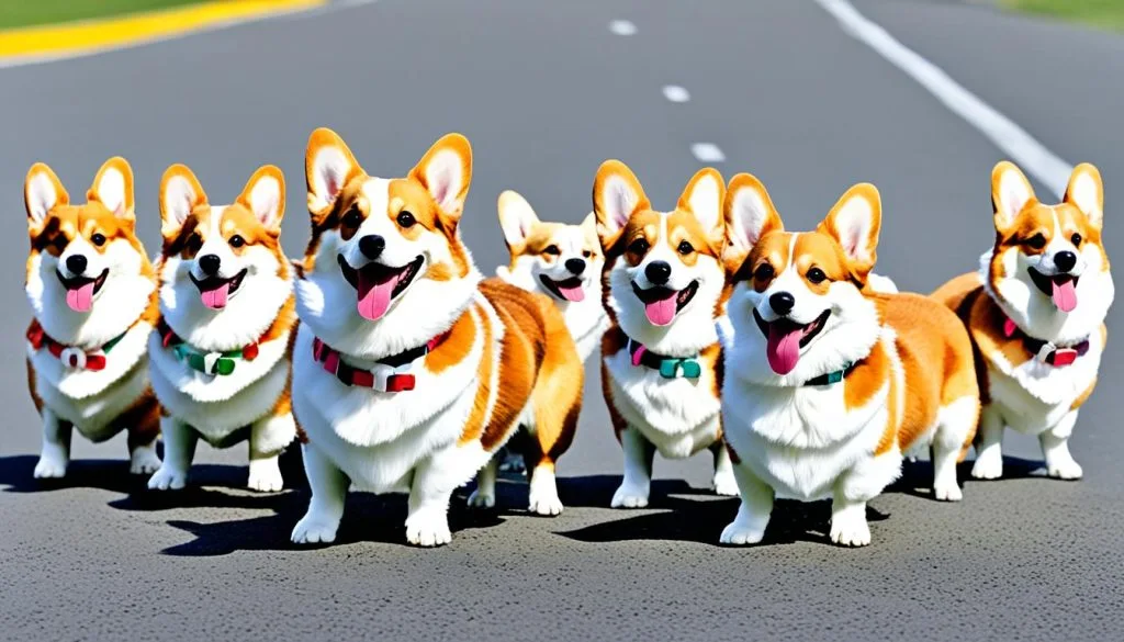 Corgi parade marching order