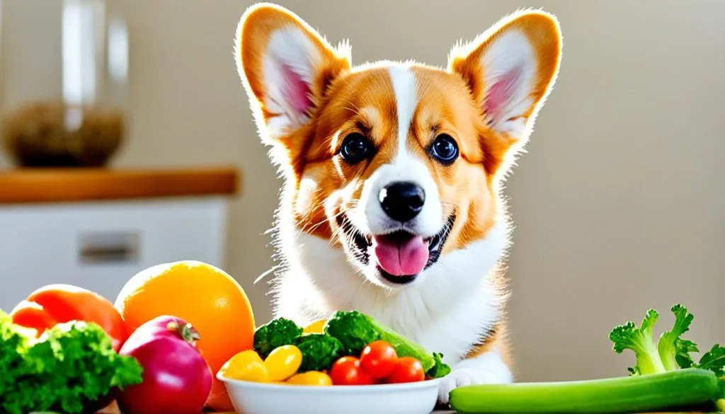 Corgi puppy transitioning to a new diet