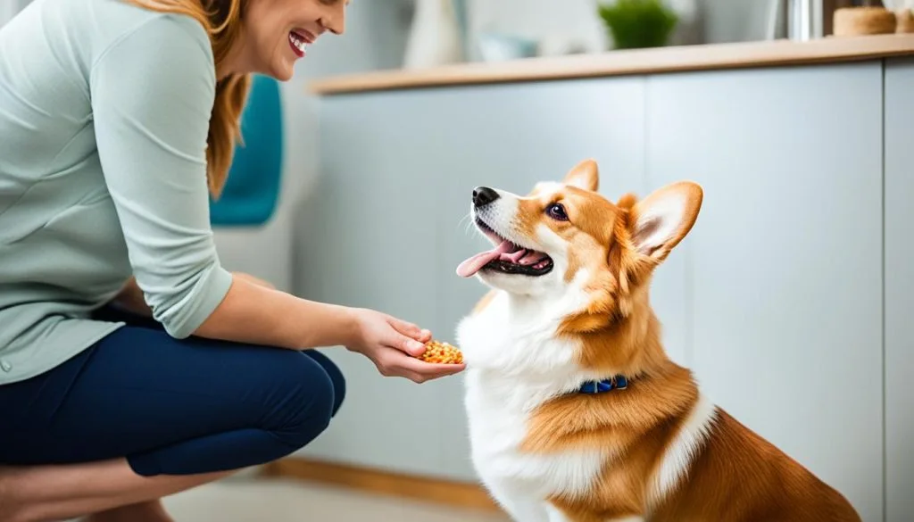 Corgi sitting trick