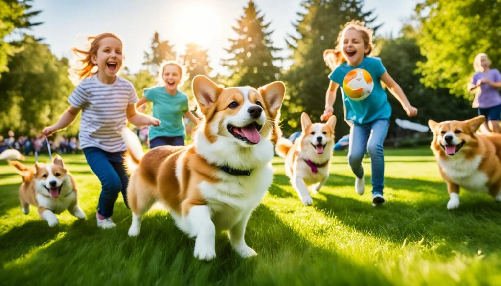 Corgis and children