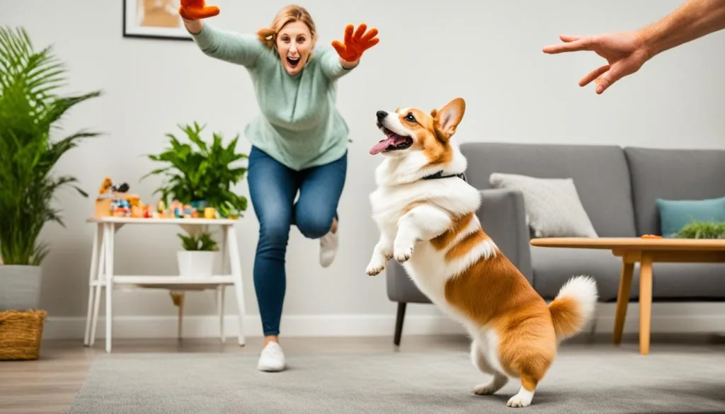 Correcting jumping behavior in Corgis