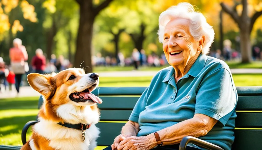 Elderly companionship with your Corgi