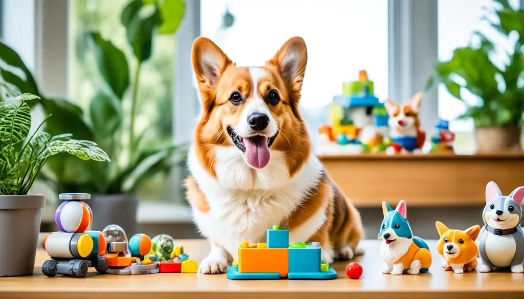 Environmental enrichment for corgi separation anxiety