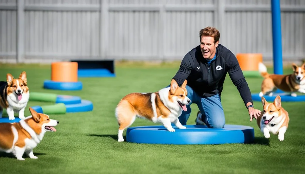 Experienced dog training instructor in action